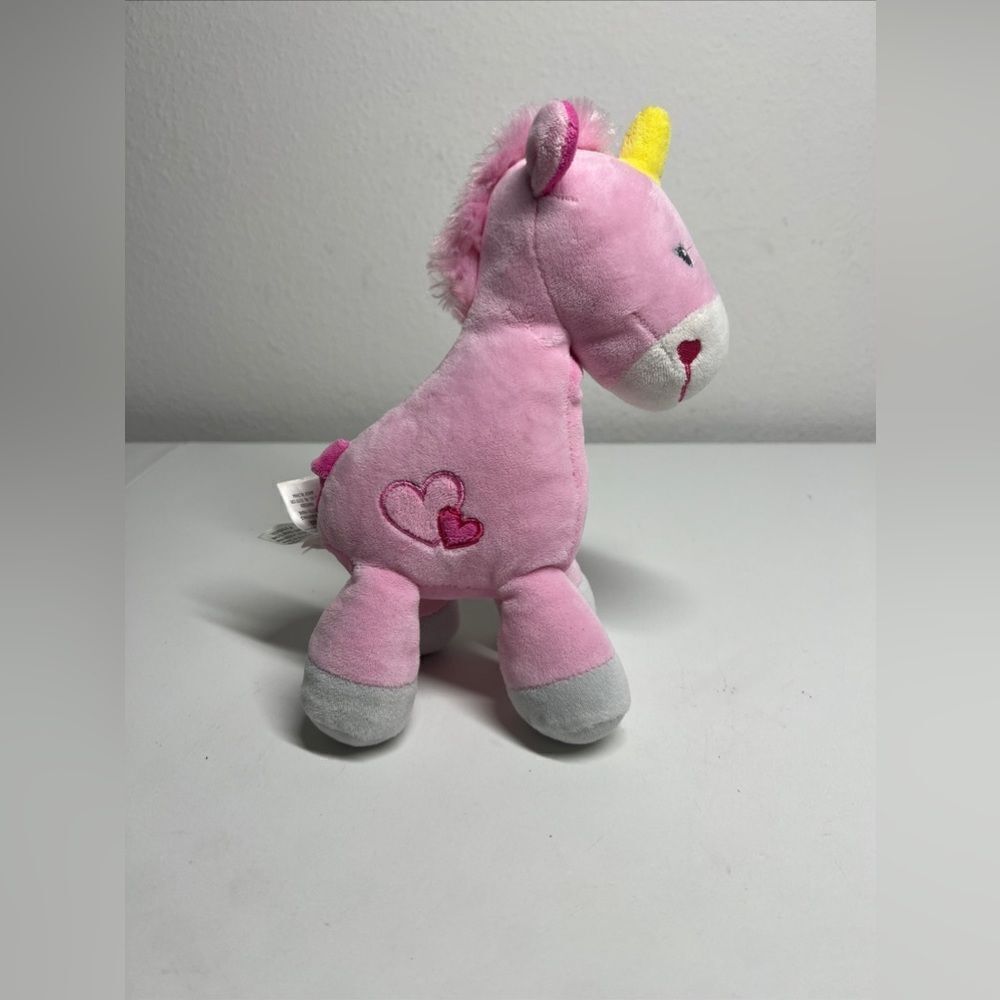 Okie Dokie Pink UNICORN 9" Rattle Plush Toy